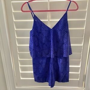 Lilly Pulitzer CAIA Romper True Blue Nautical Knotty Lace Size 4